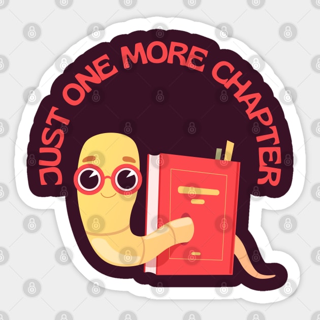 Little Bookworm Just one more chapter So many books So little time I Love Books Bookoholic Sticker by BoogieCreates